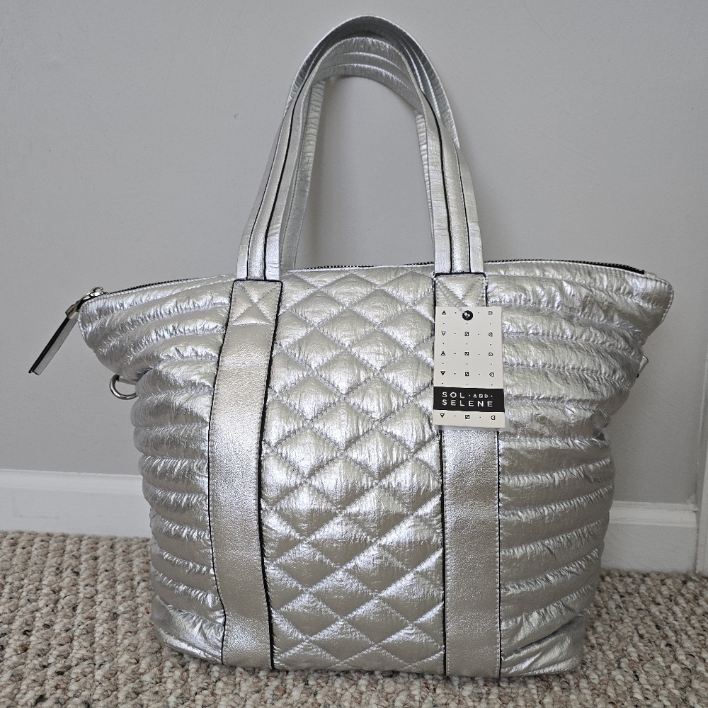 NWT Sol and Selene Silver Tote Bag
